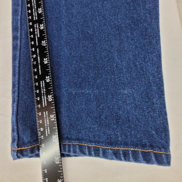 Vintage Western Bareback Jeans V-Yoke Slash Pockets Blue Jitterbug Ranch 29x32.5 - Picture 10 of 16